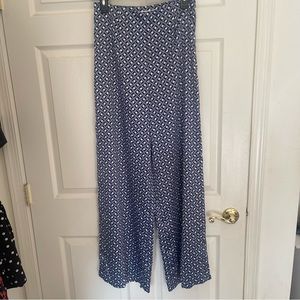 Satin blue patterned slacks